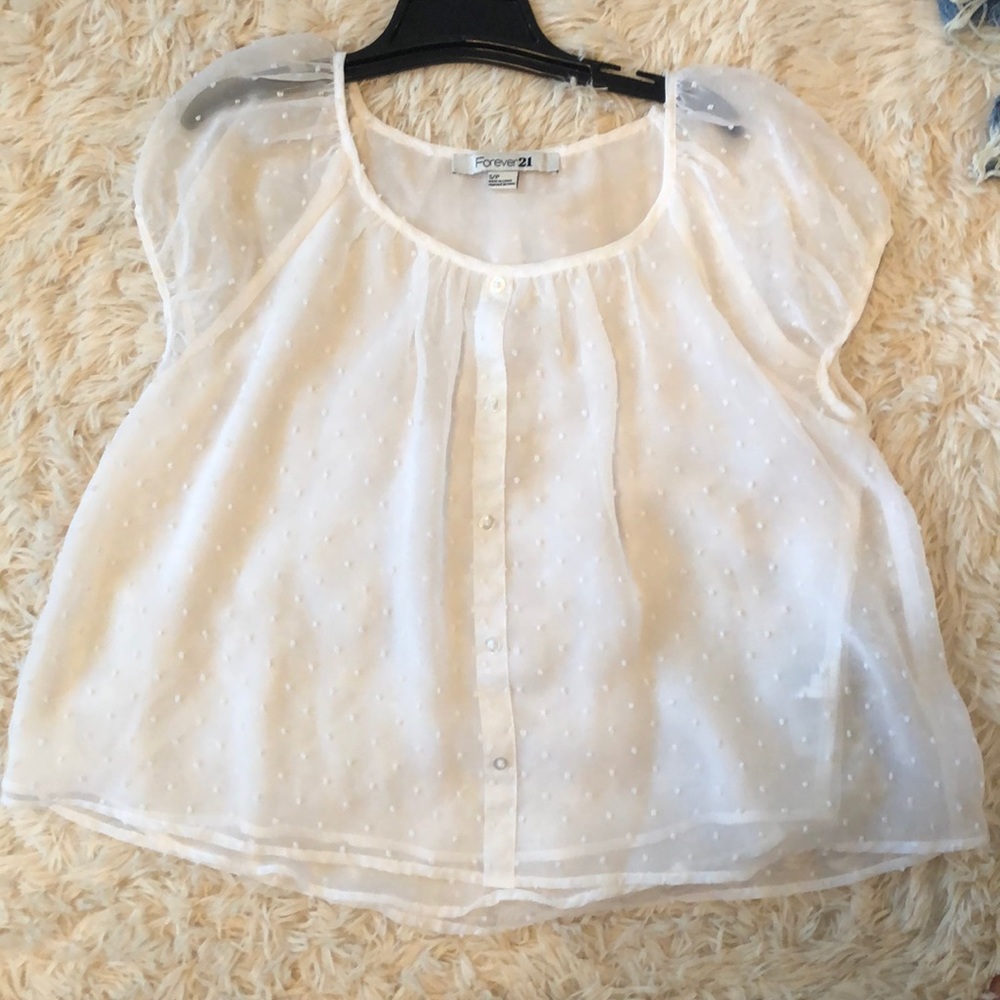 Forever 21 white button up Size small women’s
